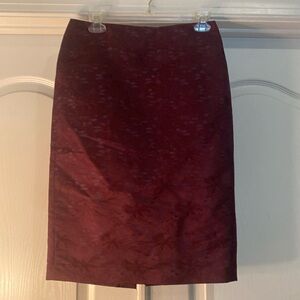 VTG Linda Allard Ellen Tracy Textured Burgundy and Purple Embroidered Skirt s4